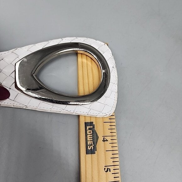 vintage coldwater creek Oversized White Braided Belt S/M 34" Length - Picture 2 of 4